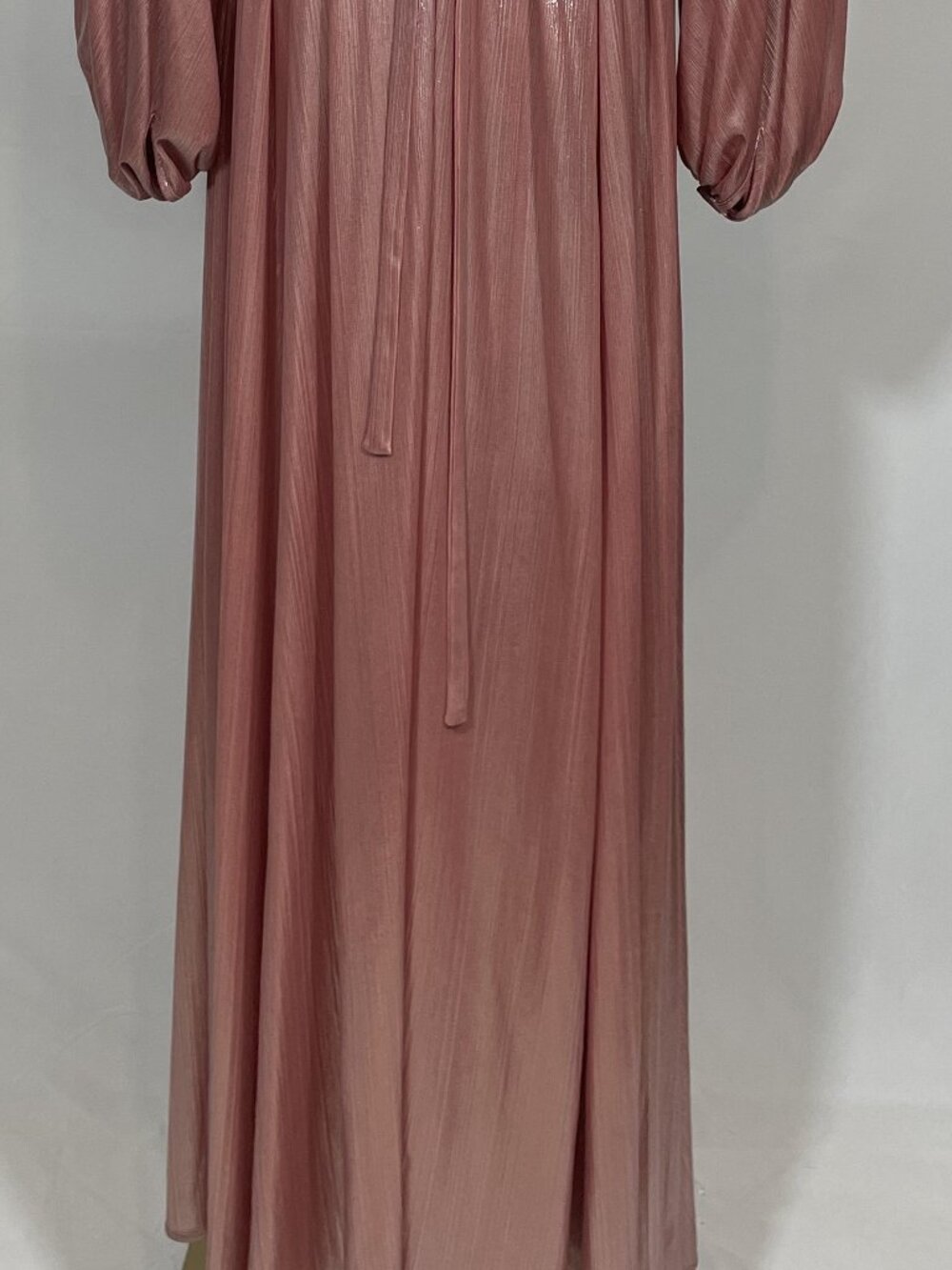 Bronx and Banco Zoe Pink Blush Metallic Lame Maxi Gown Evening Dress Size S - Picture 8 of 10